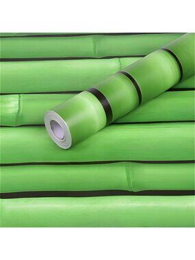 Self Adhesive Vinyl Bamboo Wallpaper 17.7x117 Inches